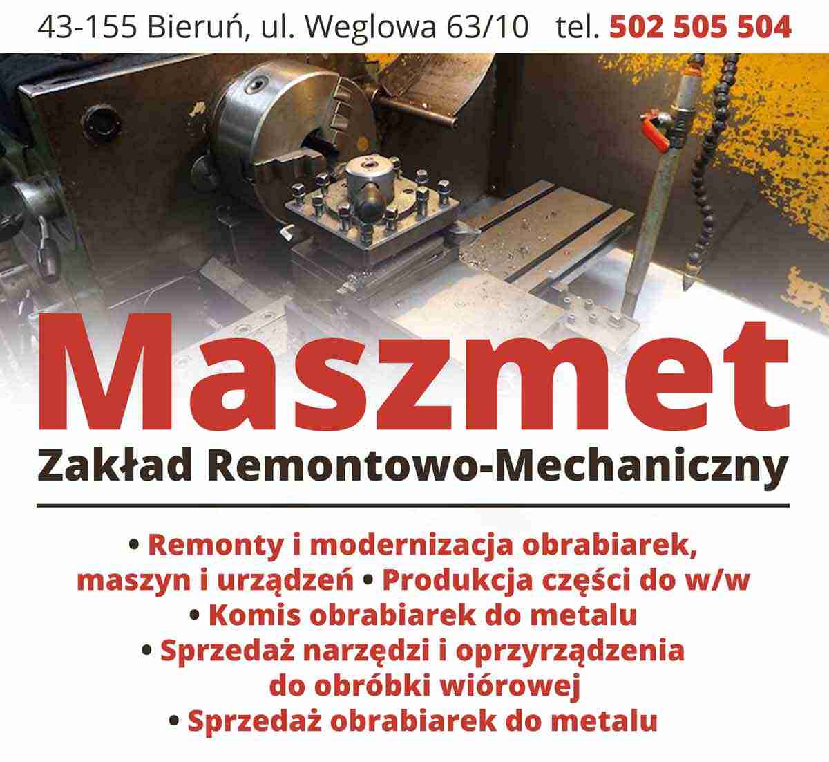 Zakład Remontowo-Mechaniczny "Maszmet" - produkcja części do obrabiarek BIERUŃ produkcja części do obrabiarek BIERUŃ